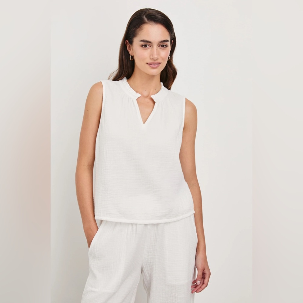 Rails Christy Sleeveless Top in White Gauze size Small